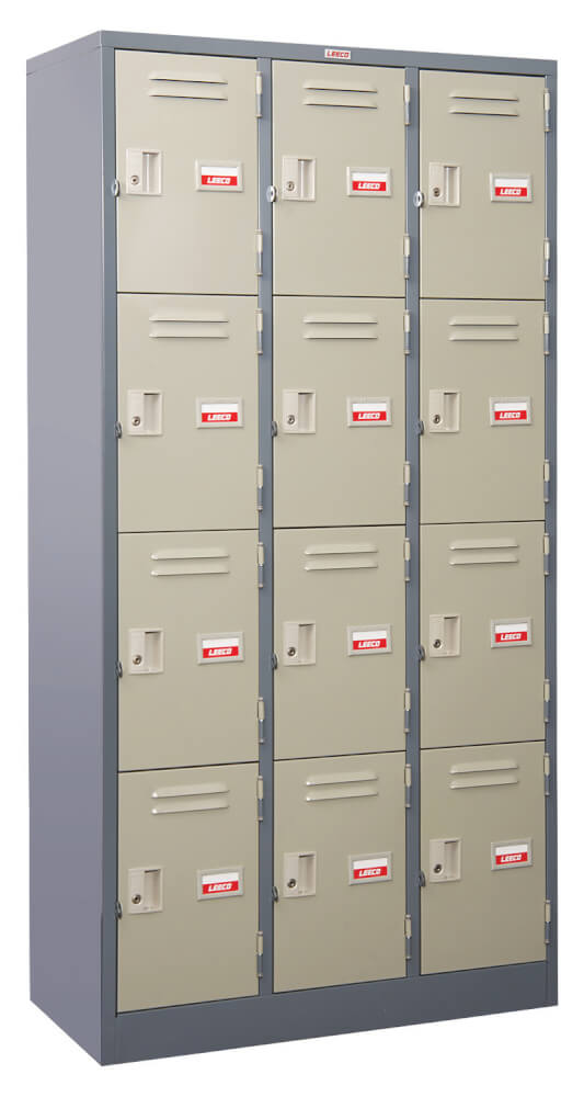 ตู้ล็อคเกอร์ 12 ช่อง LEECO LK-112 เทาสลับ